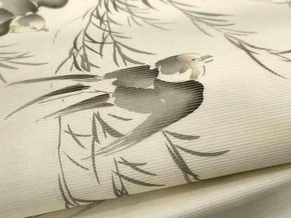 平和屋着物＊夏物 創作 九寸名古屋帯 手描き 飛鳥枝笹文 正絹 逸品 CAAX9479yk