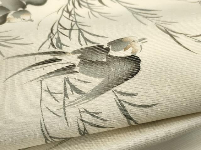 平和屋着物＊夏物 創作 九寸名古屋帯 手描き 飛鳥枝笹文 正絹 逸品 CAAX9479yk