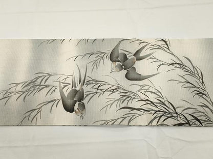 平和屋着物＊夏物 創作 九寸名古屋帯 手描き 飛鳥枝笹文 正絹 逸品 CAAX9479yk