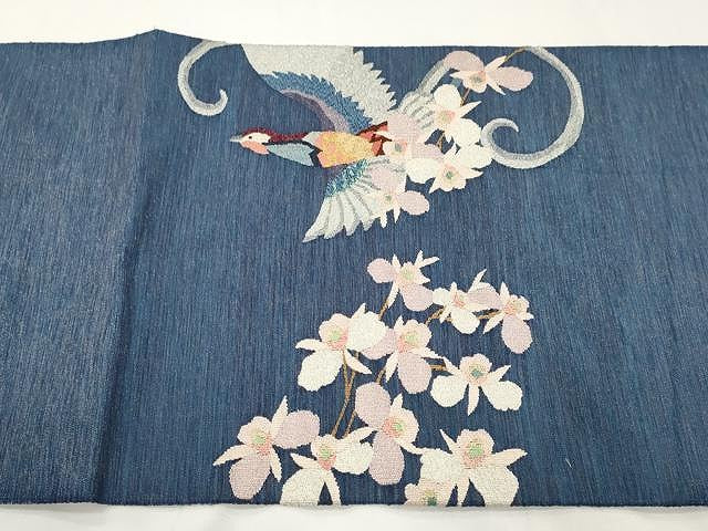 平和屋着物●極上　手織綴れ　山鹿清華　太鼓柄袋帯　鳳凰　胡蝶蘭　金銀糸　正絹　逸品　CAAX9483yk
