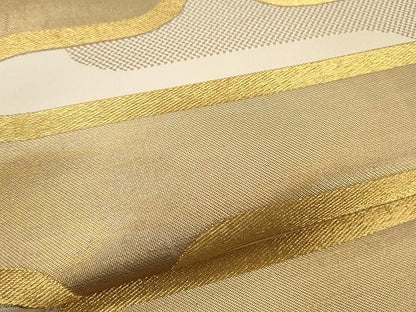 平和屋着物●西陣　川島織物　六通柄　本袋帯　工霞文　金糸　正絹　逸品　CAAX9493yk
