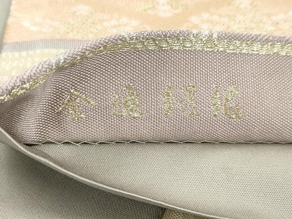 平和屋着物●全通柄袋帯 紹巴 唐織 花鳥横段文 金糸 正絹 逸品 CAAX9496yk