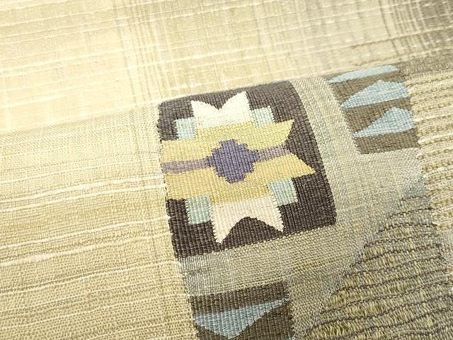 平和屋着物▽スリーシーズン 春夏秋 太鼓柄袋帯 すくい織 舞花文 金糸 正絹 逸品 CAAX9498yk