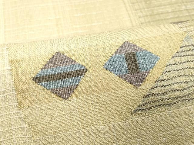 平和屋着物▽スリーシーズン 春夏秋 太鼓柄袋帯 すくい織 舞花文 金糸 正絹 逸品 CAAX9498yk
