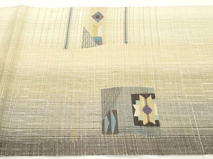 平和屋着物▽スリーシーズン 春夏秋 太鼓柄袋帯 すくい織 舞花文 金糸 正絹 逸品 CAAX9498yk