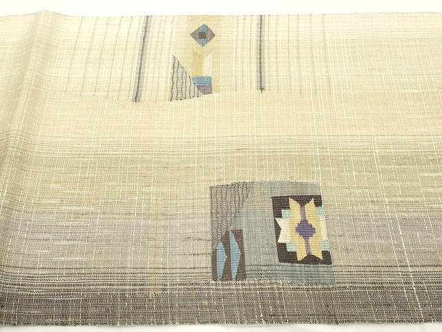 平和屋着物▽スリーシーズン 春夏秋 太鼓柄袋帯 すくい織 舞花文 金糸 正絹 逸品 CAAX9498yk