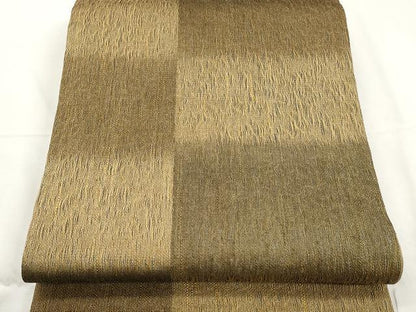 平和屋着物▽スリーシーズン 春夏秋 全通柄袋帯 市松文 金糸 正絹 逸品 CAAX9503yk