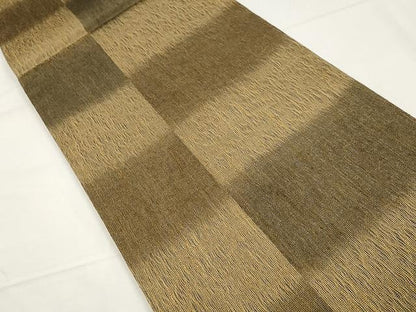 平和屋着物▽スリーシーズン 春夏秋 全通柄袋帯 市松文 金糸 正絹 逸品 CAAX9503yk