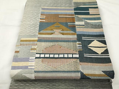 平和屋着物▽スリーシーズン 春夏秋 太鼓柄袋帯 すくい織 吉祥文 正絹 逸品 CAAX9576yk