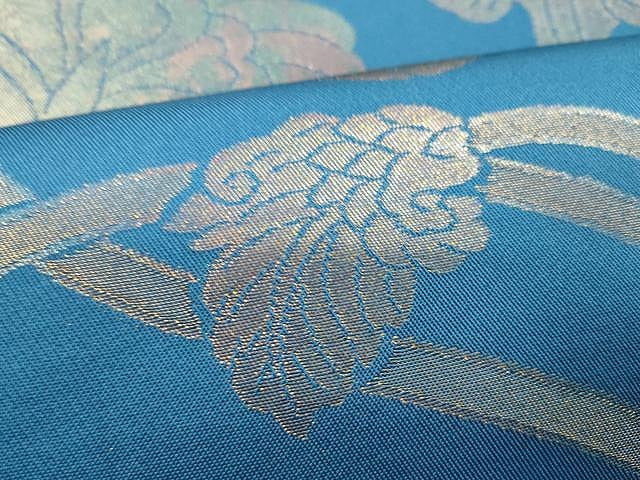 平和屋着物●織物一筋名門 織悦 全通柄 本袋帯 花唐草文 金糸 正絹 逸品 CAAX9597yk
