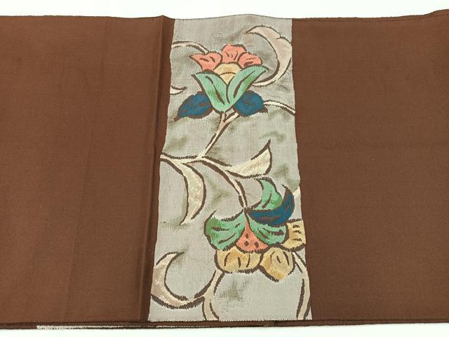 平和屋着物◎太鼓柄袋帯　更紗花文　正絹　逸品　CAAX9781xe
