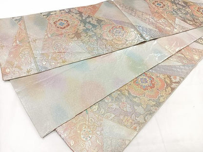 平和屋着物◎佐賀錦　全通柄袋帯　切嵌花鳥文　金銀糸　正絹　逸品　CAAX9822xe