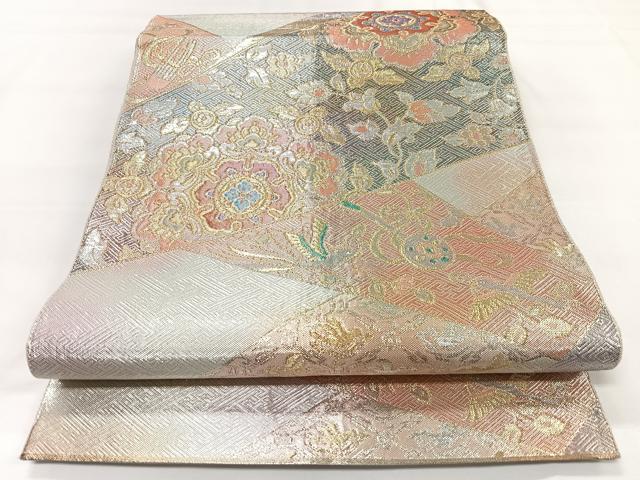 平和屋着物◎佐賀錦　全通柄袋帯　切嵌花鳥文　金銀糸　正絹　逸品　CAAX9822xe