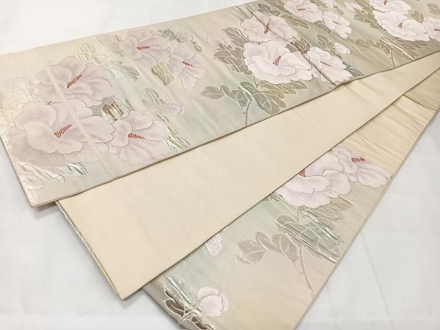 平和屋着物◎六通柄袋帯　唐織　草花文　正絹　逸品　CAAX9846xe