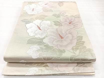 平和屋着物◎六通柄袋帯　唐織　草花文　正絹　逸品　CAAX9846xe