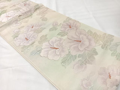 平和屋着物◎六通柄袋帯　唐織　草花文　正絹　逸品　CAAX9846xe