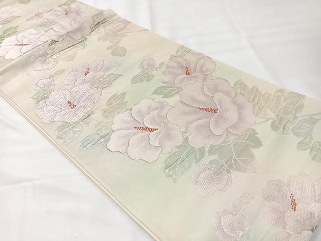 平和屋着物◎六通柄袋帯　唐織　草花文　正絹　逸品　CAAX9846xe