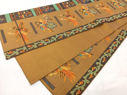 平和屋着物◎六通柄袋帯 更紗花鳥文 正絹 逸品 CAAX9870xe