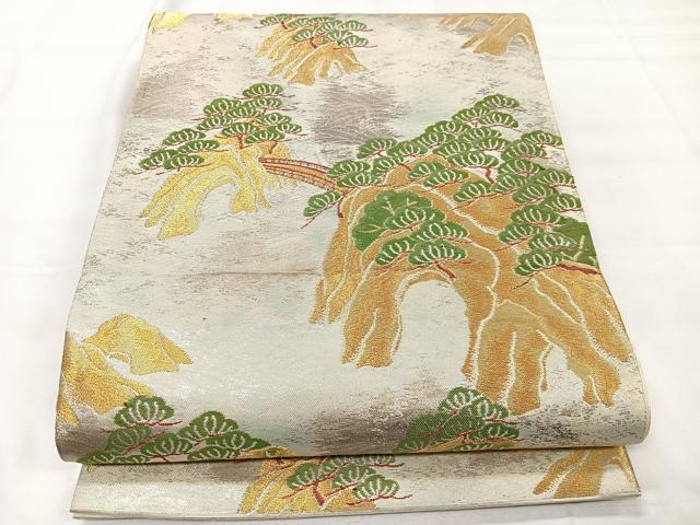 平和屋着物◎西陣　六通柄袋帯　渡り橋枝松文　金彩　正絹　逸品　CAAX9879xe
