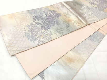 平和屋着物◎六通柄袋帯 風景文 銀糸 正絹 逸品 CAAX9882xe