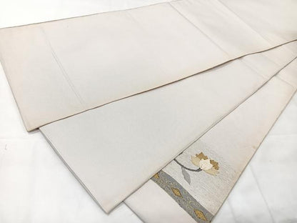 平和屋着物◎太鼓柄袋帯　枝花文　金彩　正絹　逸品　CAAX9906xe