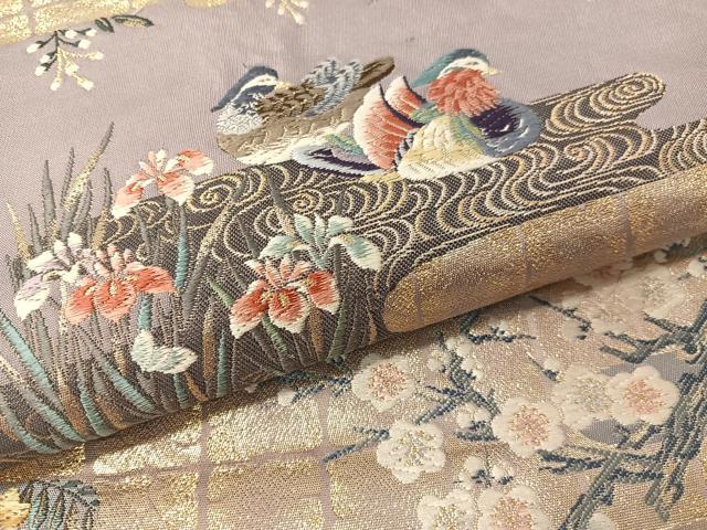 平和屋着物▼六通柄袋帯　唐織　御苑障壁画文　九百錦　金糸　正絹　逸品　CAAY0040vp