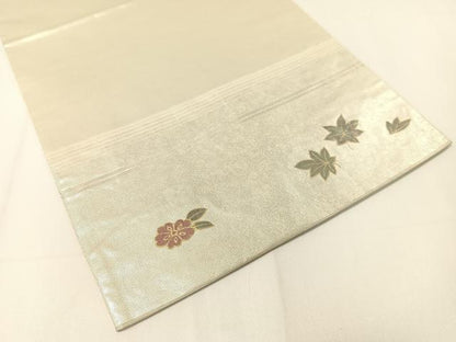 平和屋着物▼太鼓柄袋帯 螺鈿箔 扇面花文 金銀彩 引箔 正絹 逸品 CAAY0060vp