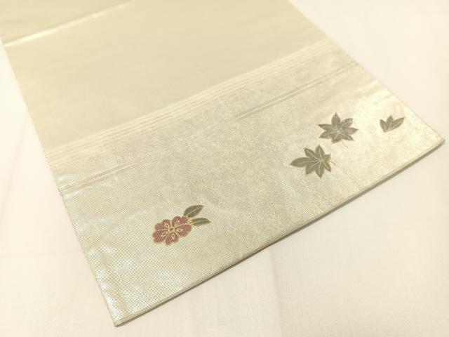 平和屋着物▼太鼓柄袋帯 螺鈿箔 扇面花文 金銀彩 引箔 正絹 逸品 CAAY0060vp