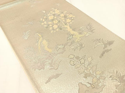 平和屋着物▼佐賀錦　六通柄袋帯　螺鈿箔　蒔絵錦　正絹　逸品　CAAY0078vp