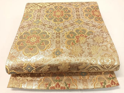 平和屋着物▼六通柄袋帯 金彩正倉院 引箔 正絹 逸品 CAAY0191vp