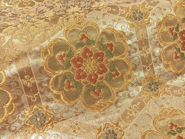 平和屋着物▼六通柄袋帯 金彩正倉院 引箔 正絹 逸品 CAAY0191vp