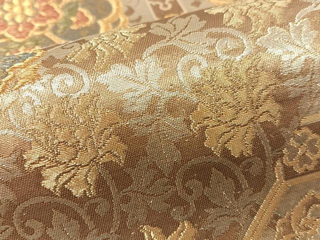 平和屋着物▼六通柄袋帯 金彩正倉院 引箔 正絹 逸品 CAAY0191vp