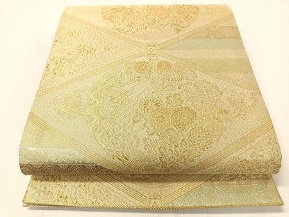 平和屋着物▼佐賀錦 六通柄袋帯 福寿 金糸 正絹 逸品 CAAY0197vp
