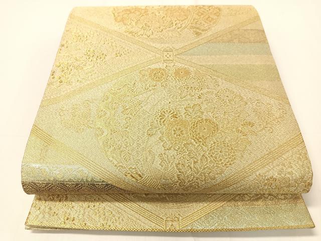 平和屋着物▼佐賀錦 六通柄袋帯 福寿 金糸 正絹 逸品 CAAY0197vp