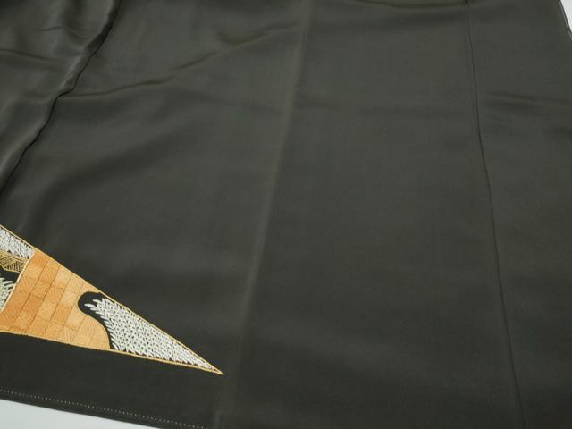 平和屋着物▼豪華黒留袖　総刺繍　駒刺繍　籬文　金彩　正絹　逸品　CAAY0617th