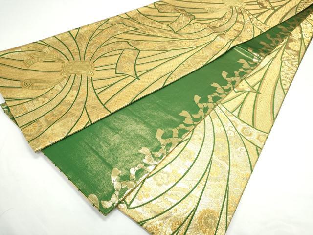平和屋着物◎全通柄袋帯 束ね熨斗花文 金糸 正絹 逸品 CAAY0787th