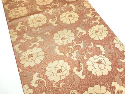 平和屋着物◎六通柄袋帯 草花文 金糸 正絹 逸品 CAAY0791th