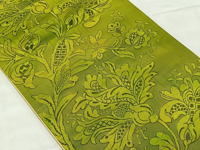 平和屋着物◎西陣 六通柄袋帯 更紗花文 正絹 逸品 CAAY0835qv