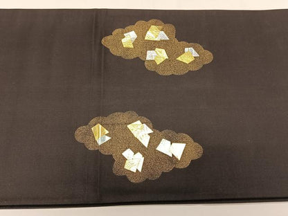 平和屋着物◎太鼓柄袋帯　雲取り箔散らし　金彩　正絹　逸品　CAAY0848qv