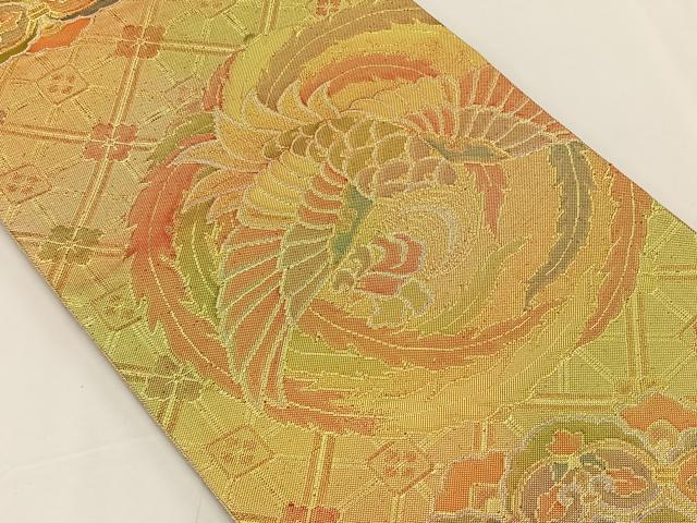 平和屋着物◎佐賀錦 六通柄袋帯 鳳凰花丸文 金糸 正絹 逸品 CAAY0865qv