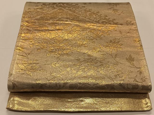 平和屋着物◎西陣　六通柄袋帯　更紗花菱文　金銀糸　正絹　逸品　CAAY0904qv