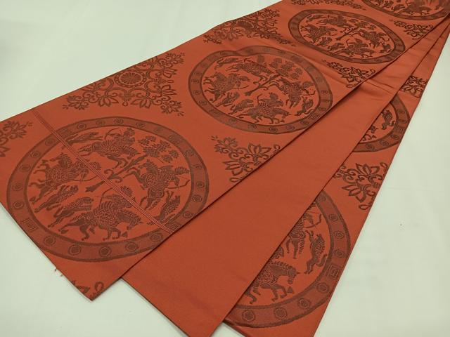 平和屋着物◎六通柄 本袋帯 狩猟文 正絹 逸品 CAAY1001qv