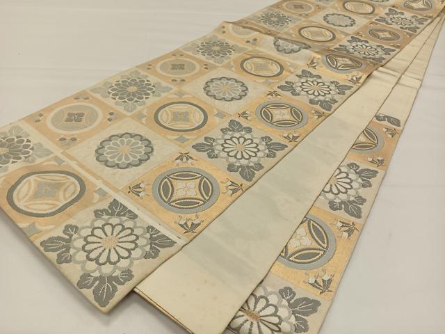 平和屋着物◎六通柄　本袋帯　七宝花文　金糸　正絹　逸品　CAAY1172qv