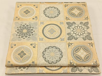 平和屋着物◎六通柄　本袋帯　七宝花文　金糸　正絹　逸品　CAAY1172qv
