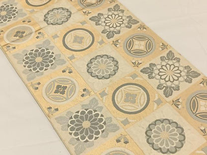 平和屋着物◎六通柄　本袋帯　七宝花文　金糸　正絹　逸品　CAAY1172qv