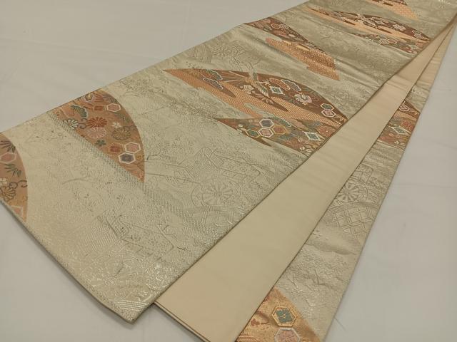 平和屋着物◎六通柄袋帯 唐織 慶長小袖 東山文様 金銀糸 正絹 逸品 CAAY1189qv