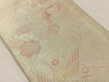 平和屋着物◎900織佐賀錦 六通柄袋帯 鴛鴦花文 正絹 逸品 CAAY1196qv