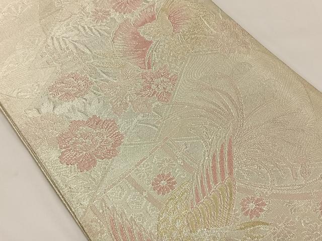 平和屋着物◎900織佐賀錦 六通柄袋帯 鴛鴦花文 正絹 逸品 CAAY1196qv