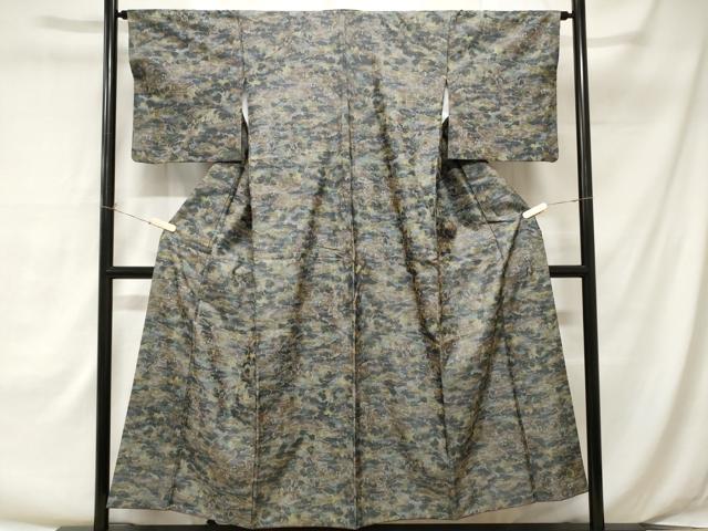 平和屋着物■上質な紬　雲重ね文様　正絹　逸品　CAAY1302ev
