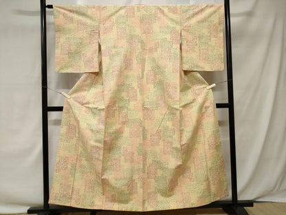 平和屋着物■上質な紬　色紙重ね文　正絹　逸品　CAAY1366ev
